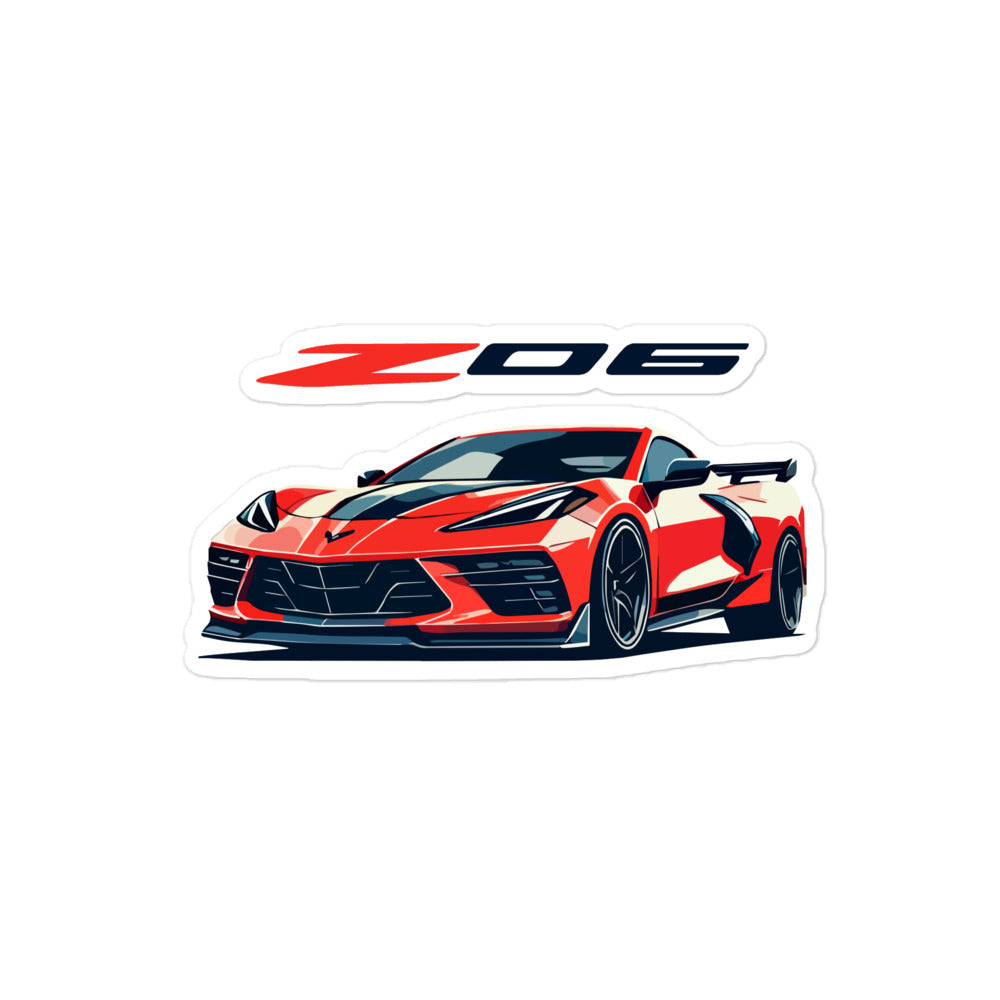 Red C8 Corvette Z06 8th Generation Vette Owners Drivers Bubble-free stickers