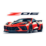 Red C8 Corvette Z06 8th Generation Vette Owners Drivers Bubble-free stickers