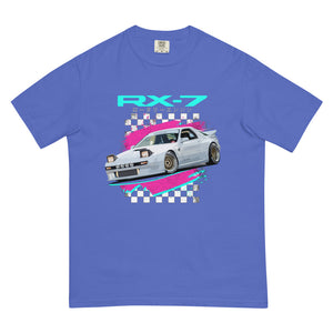 Retro 80s 90s JDM Car Graphic RX-7 Miami Aesthetic Japanese Street Race RX7 heavyweight t-shirt