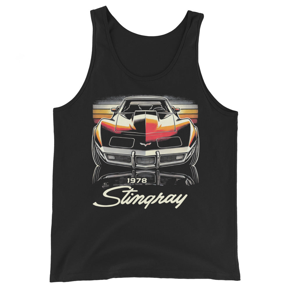 1978 C3 Corvette Stingray Chevy Fans Drivers American Classic Car Men's Tank Top