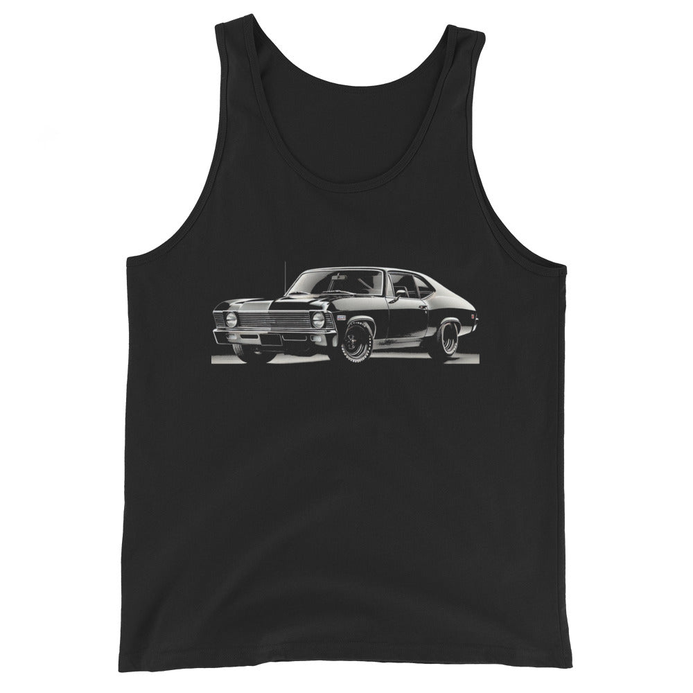 Black 1969 Nova art for Chevy Classic Car Gearheads Men's Tank Top