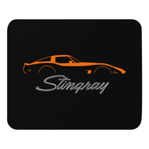 Orange C3 Corvette Sports Car Stingray Silhouette 3rd Gen Vette Driver Custom Mouse pad