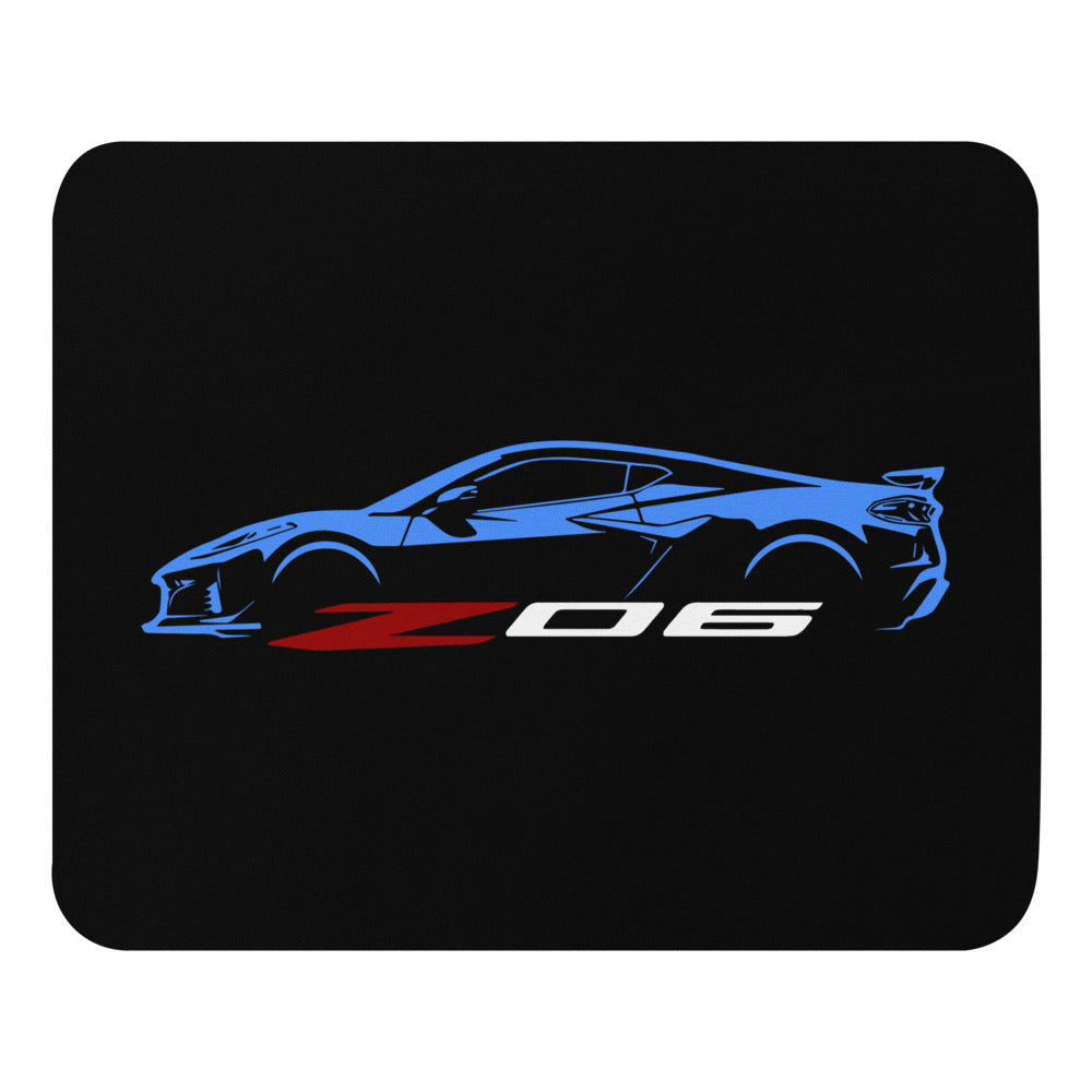 2024 2025 Corvette C8 Z06 Rapid Blue Silhouette 8th Generation Vette Drivers Custom Mouse pad