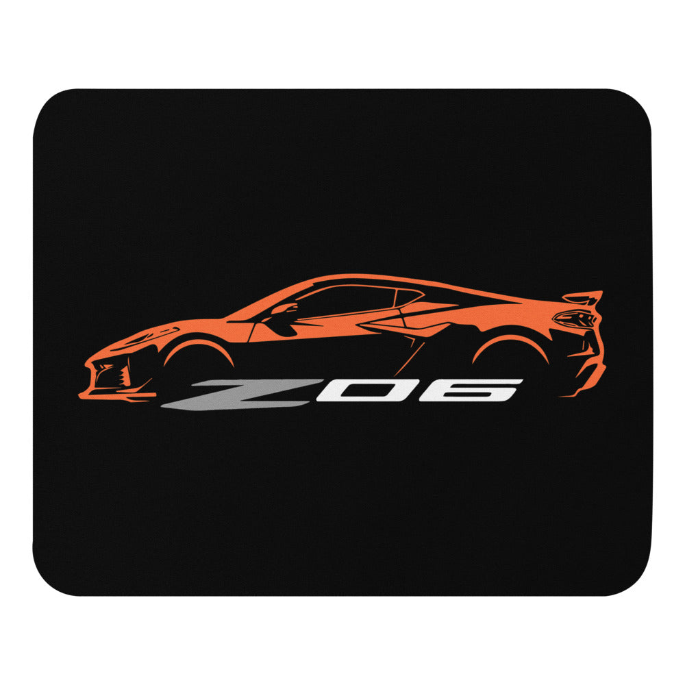 2024 2025 Corvette C8 Z06 Amplify Orange Silhouette 8th Generation Vette Drivers Custom Mouse pad