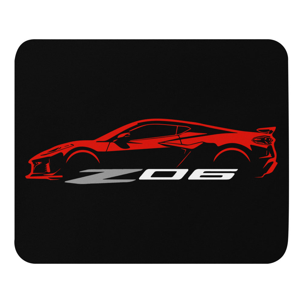 2024 2025 Corvette C8 Z06 Torch Red Silhouette 8th Generation Vette Drivers Custom Mouse pad
