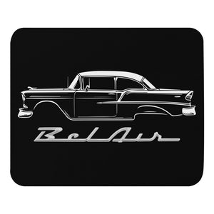 1955 Chevy Bel Air Classic Car Owners Antique Automotive Art Mouse pad