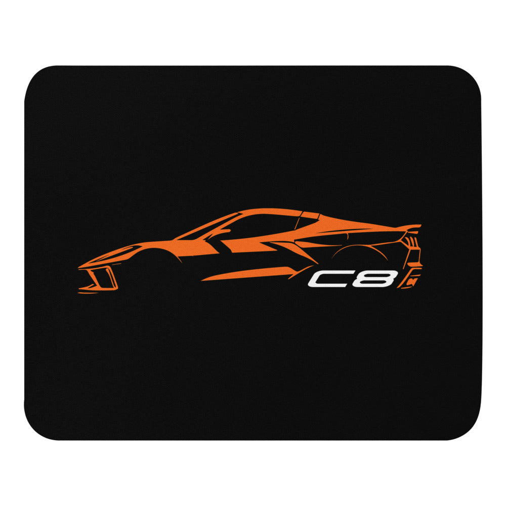 2024 Corvette C8 Vette Drivers Amplify Orange Minimalist Silhouette Custom Mouse pad