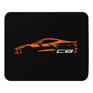 2024 Corvette C8 Vette Drivers Amplify Orange Minimalist Silhouette Custom Mouse pad