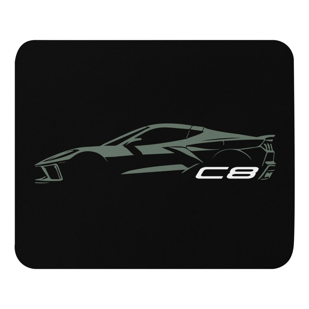 2024 Corvette C8 Vette Drivers Cacti Green Minimalist Silhouette Custom Mouse pad