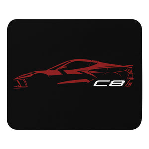 2024 Corvette C8 Vette Drivers Red Mist Minimalist Silhouette Custom mouse pad