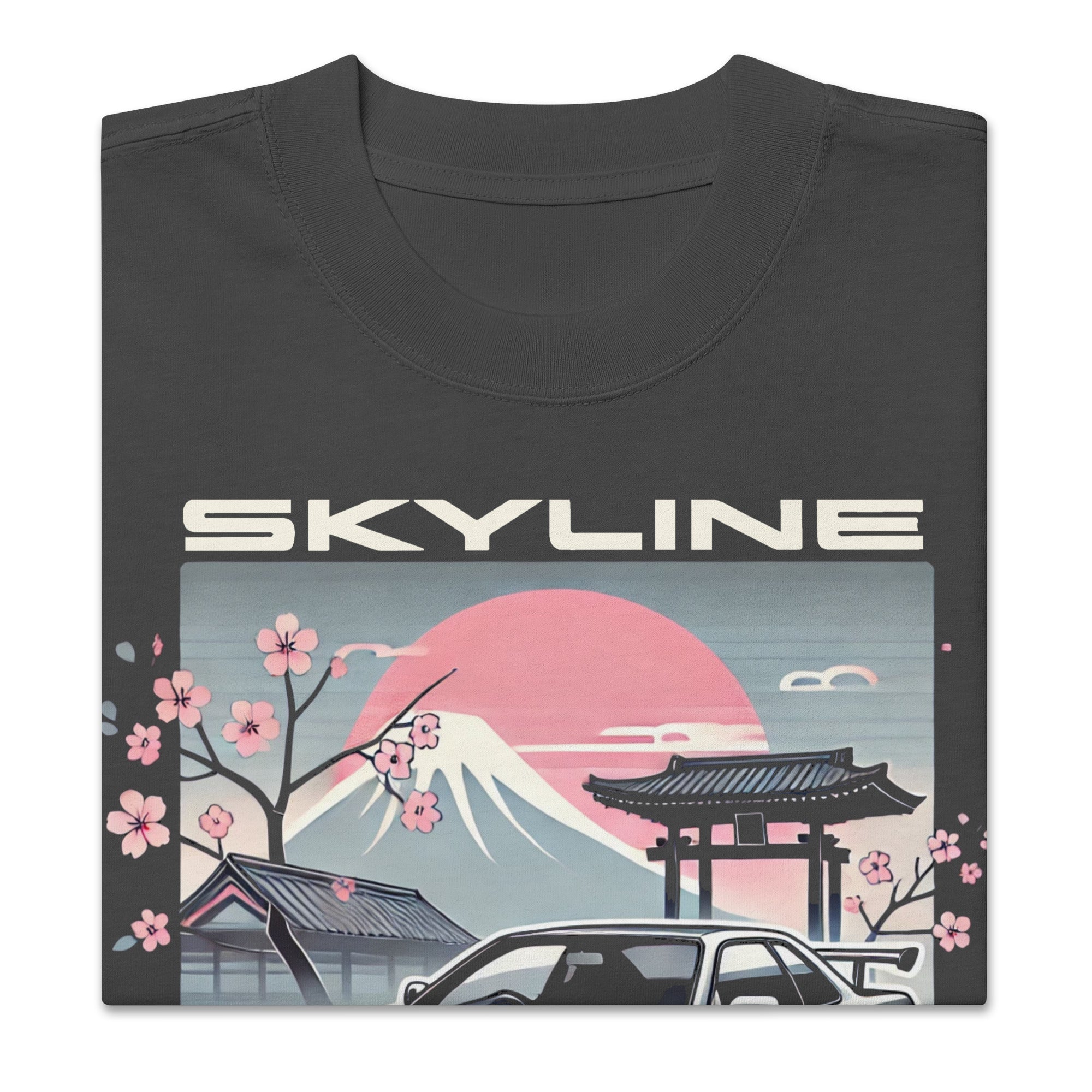 1990s JDM Car Art Graphic tee R34 Nissan GT-R Skyline Japanese Tuner Culture GTR Oversized faded t-shirt