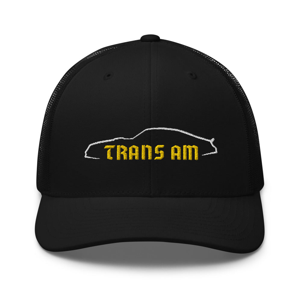 1977 Trans AM Firebird Outline Muscle Car Owner Trucker Cap Snapback Hat Embroidered Design