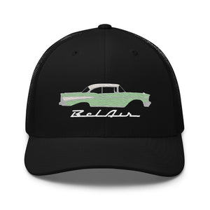 1957 Bel Air Surf Green Hardtop Antique 57 Chevy Classic Car Graphic Trucker Cap Snapback hat