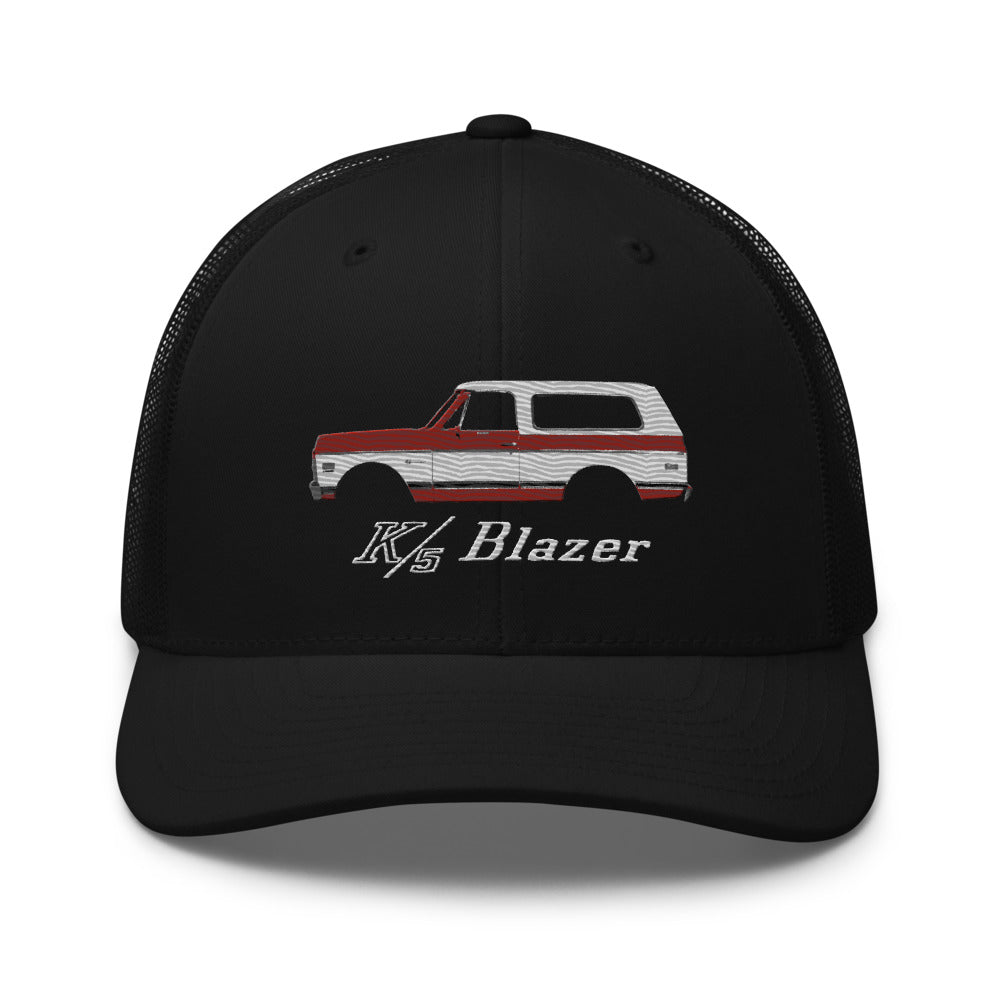 1971 Chevy K5 Blazer Red and White Classic Truck Trucker Cap Snapback Hat