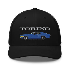 1972 Gran Torino Blue Muscle Car Owner Trucker Cap Snapback Hat