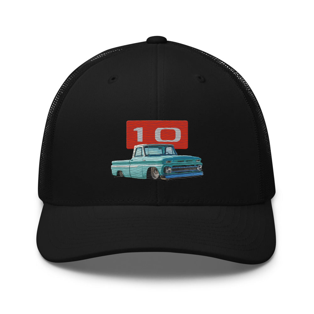 1966 Chevy C10 Pickup Truck Slammed Low Rider Custom 10 Trucker Cap snapback hat