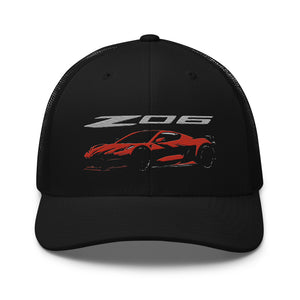 2023 2024 Corvette Z06 C8 Torch Red Vette Drivers Trucker Cap snapback hat