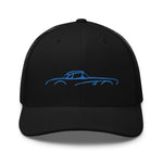 C1 Corvette 1953 - 1962 American Classic Car Blue Silhouette Embroidered hat for Vette Owners Trucker Cap