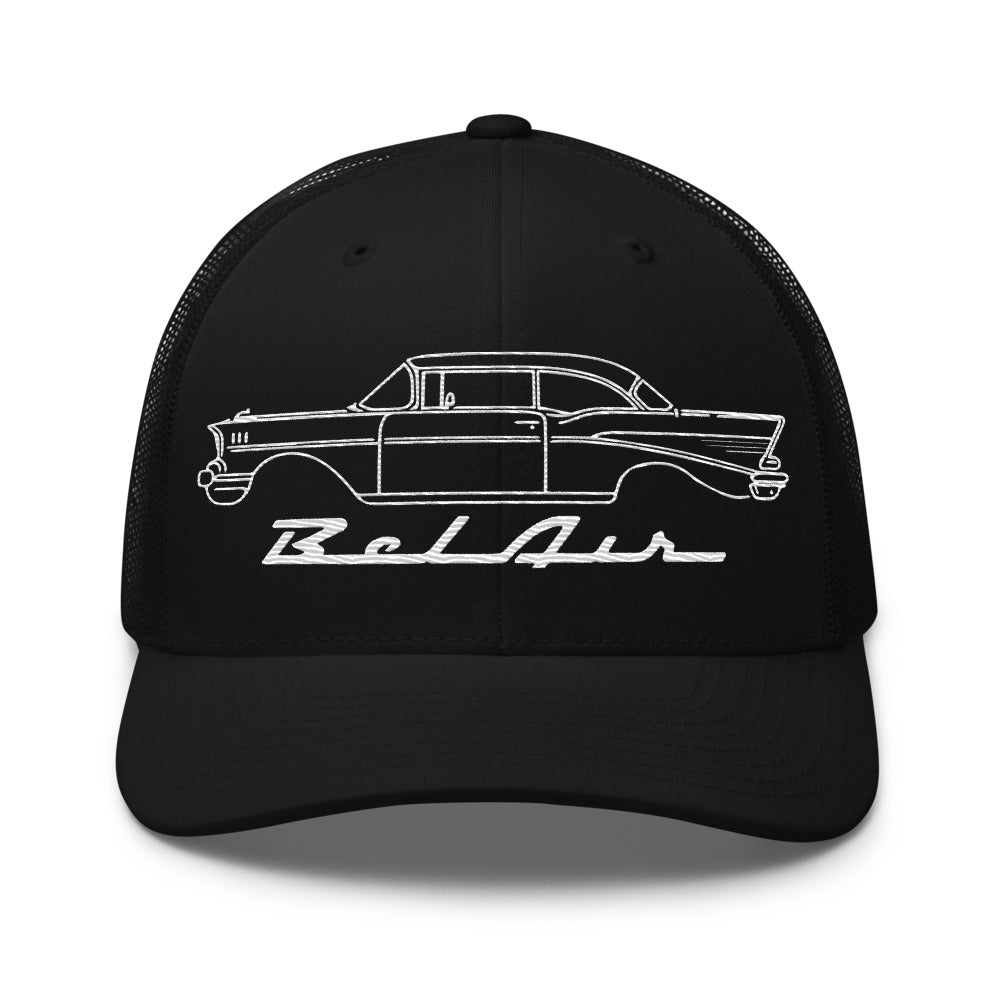 1957 Bel Air hat for 57 Chevy Classic Car Owners Custom Line Art Embroidery trucker cap