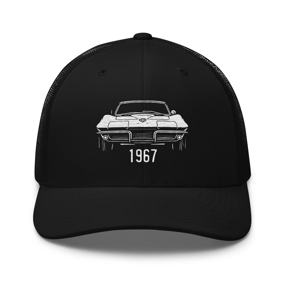 1967 Corvette hat for Chevy Classic car Owners C2 Vette Line Art Embroidery trucker Cap