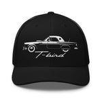 1957 Thunderbird hat for Classic car Enthusiasts T-bird Silhouette trucker Cap