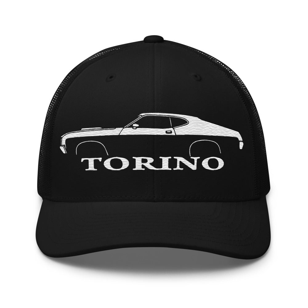 Silhouette 1972 Gran Torino hat for Muscle car Owners Enthusiasts Automotive trucker Cap