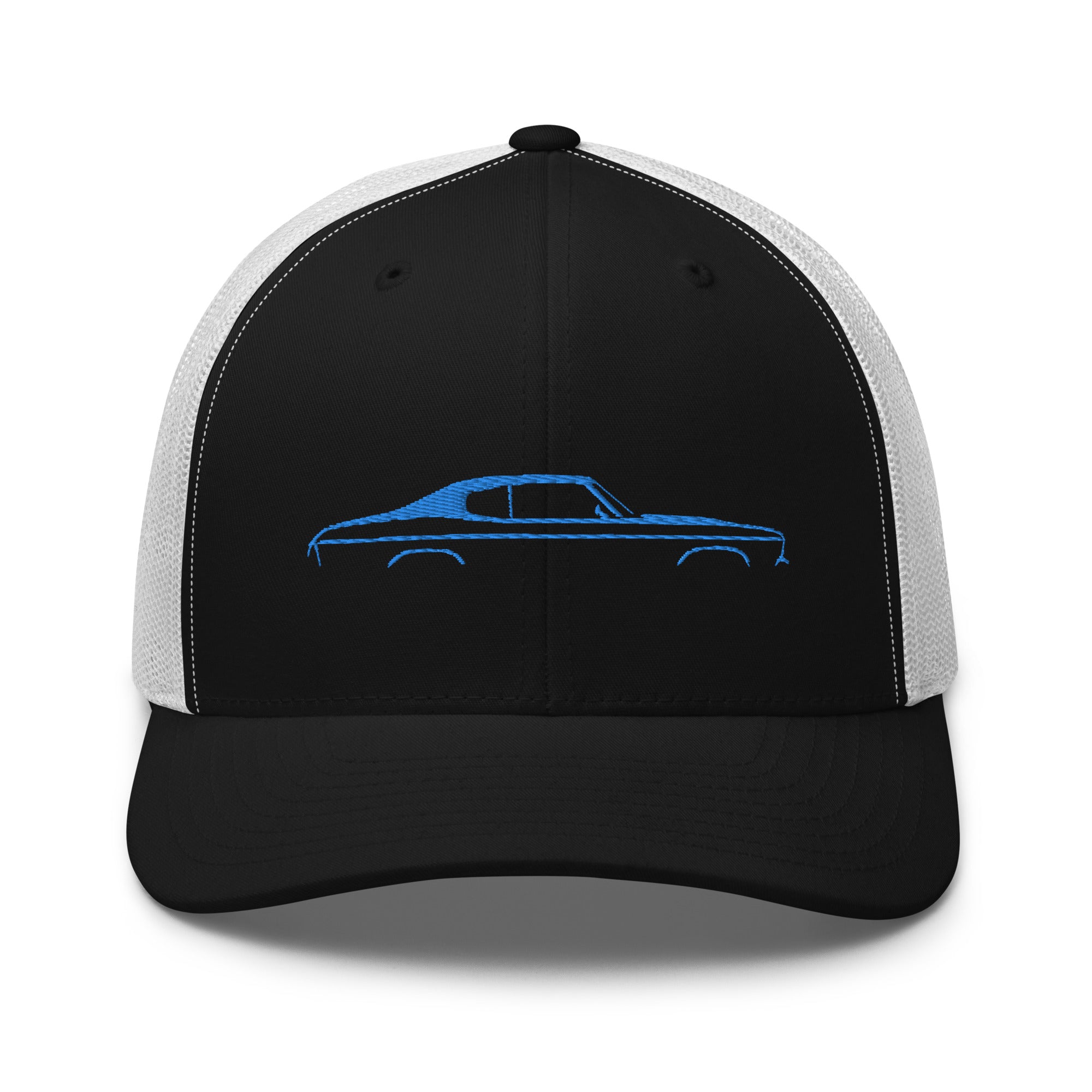 1970 Chevelle Silhouette Collector Car Owner Gift Chevy Muscle Blue Lines Custom Trucker Cap Snapback Hat