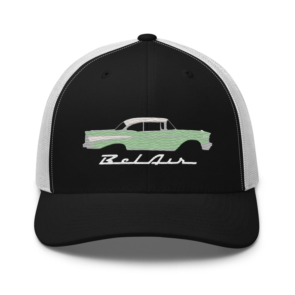 1957 Bel Air Surf Green Hardtop Antique 57 Chevy Classic Car Graphic Trucker Cap Snapback hat