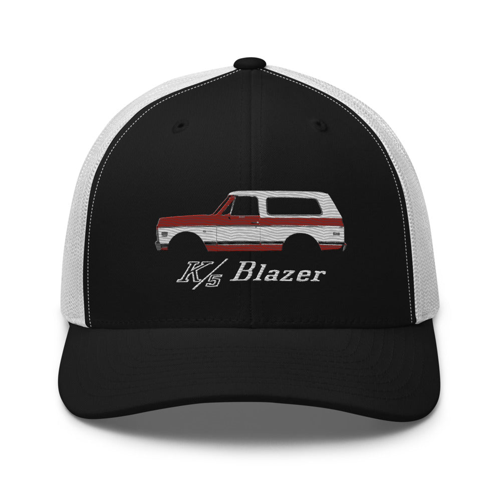 1971 Chevy K5 Blazer Red and White Classic Truck Trucker Cap Snapback Hat