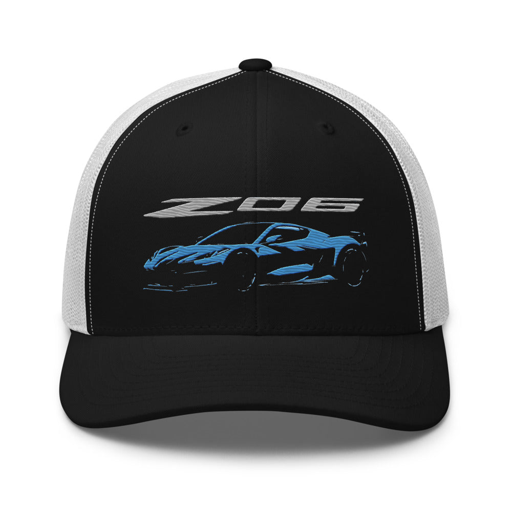 2023 2024 Corvette Z06 C8 Rapid Blue Vette Drivers Trucker Cap snapback hat