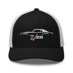 First Gen 1967 1968 1969 Chevy Camaro Z28 Outline Silhouette Embroidered hat for Classic Car Owners Trucker Cap