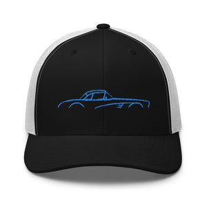 C1 Corvette 1953 - 1962 American Classic Car Blue Silhouette Embroidered hat for Vette Owners Trucker Cap
