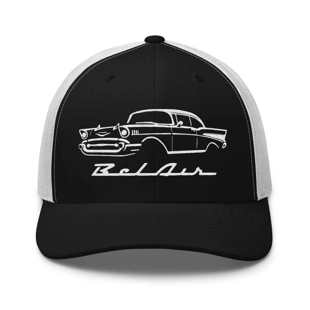 1957 Bel Air hat for Antique Chevy Owners Classic Car Enthusiasts 57 Belair trucker Cap