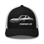 C2 1963 Corvette hat for Classic Vette Owners Automotive Enthusiasts Gear Heads trucker Cap