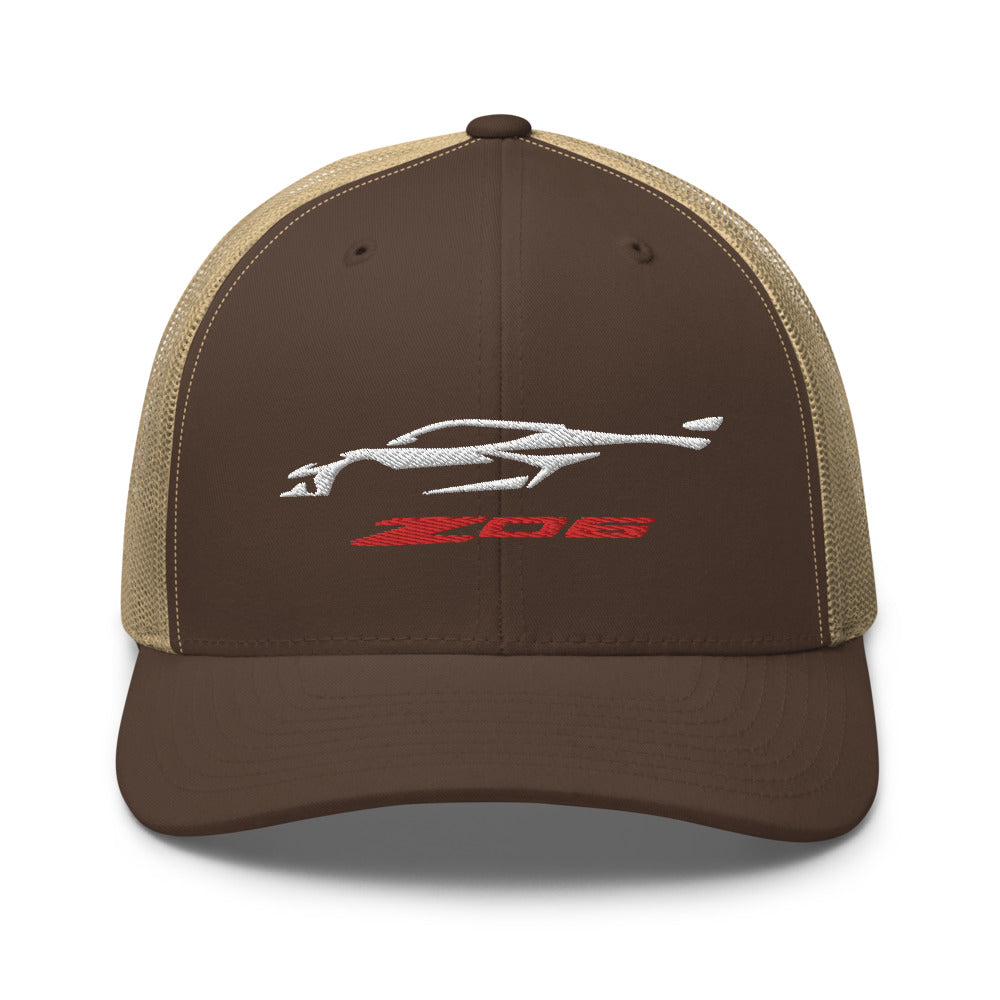 2023 2024 Corvette Z06 C8 Next Gen Silhouette Vette Drivers Embroidered Trucker Cap Snapback Hat