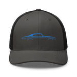 1970 Chevelle Silhouette Collector Car Owner Gift Chevy Muscle Blue Lines Custom Trucker Cap Snapback Hat