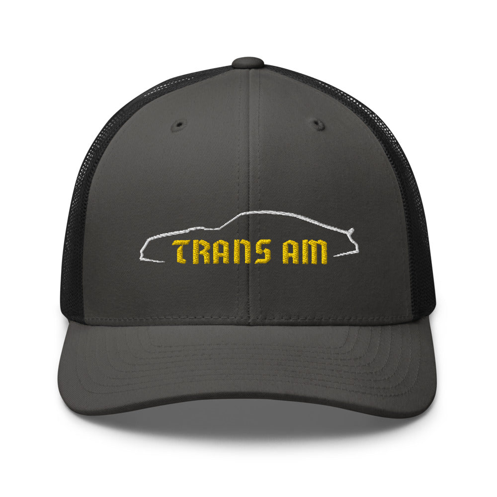 1977 Trans AM Firebird Outline Muscle Car Owner Trucker Cap Snapback Hat Embroidered Design