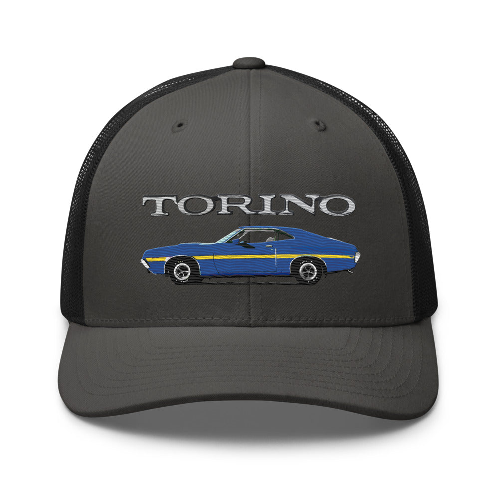 1972 Gran Torino Blue Muscle Car Owner Trucker Cap Snapback Hat