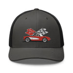 Red Corvette C1 Antique Classic Car owner gift Trucker Cap snapback hat