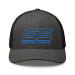 Chevy Monte Carlo SS Logo Blue Lines Classic Car Owners Trucker Cap snapback hat