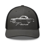 1957 Thunderbird hat for Classic car Enthusiasts T-bird Silhouette trucker Cap