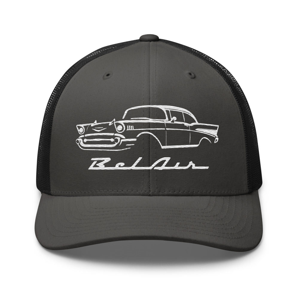 1957 Bel Air hat for Antique Chevy Owners Classic Car Enthusiasts 57 Belair trucker Cap
