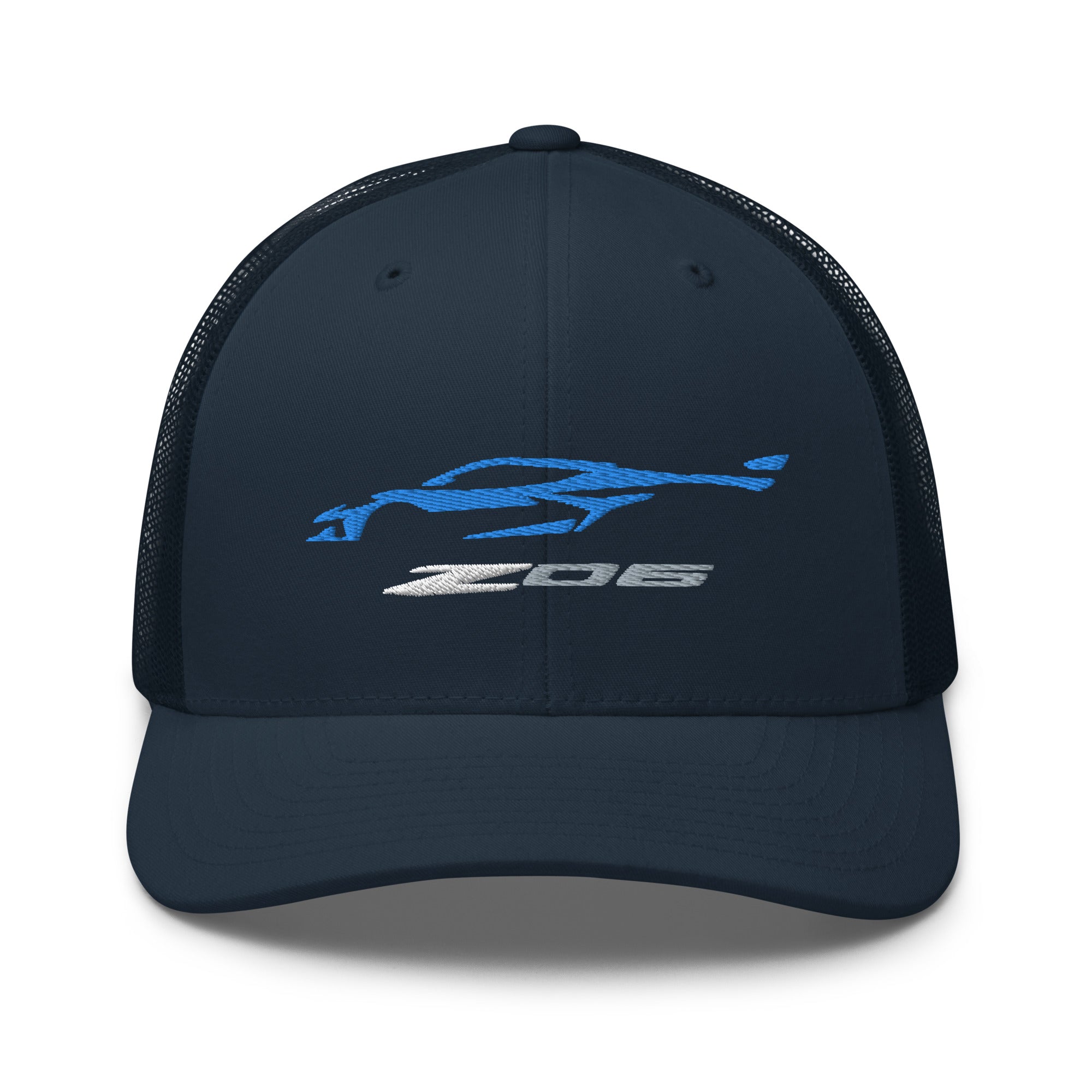 2023 Corvette Z06 C8 Vette Rapid Blue Silhouette Trucker Cap Snapback Hat