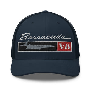 Front Fender Emblem 1968 Barracuda V8 68 Cuda trucker hat for Classic Car Owners Muscle Cars Enthusiasts Mechanics Gear Heads