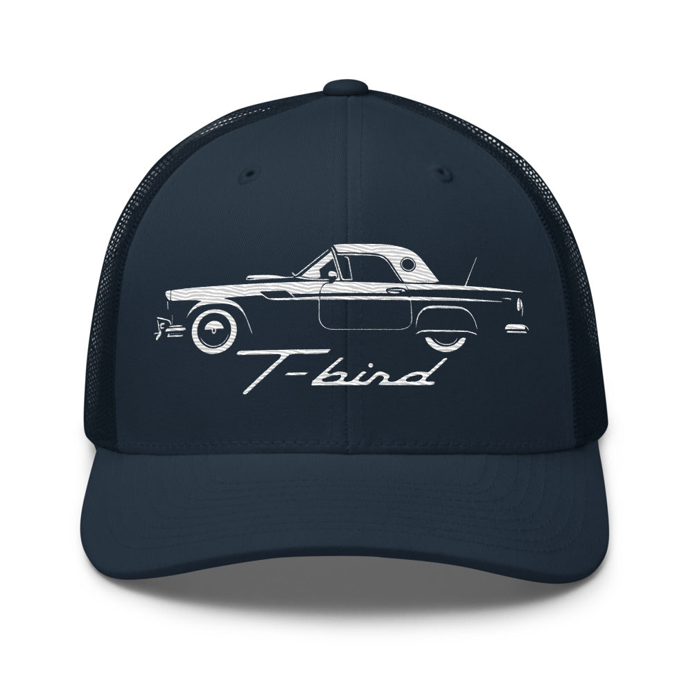 1957 Thunderbird hat for Classic car Enthusiasts T-bird Silhouette trucker Cap