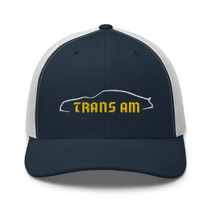 1977 Trans AM Firebird Outline Muscle Car Owner Trucker Cap Snapback Hat Embroidered Design