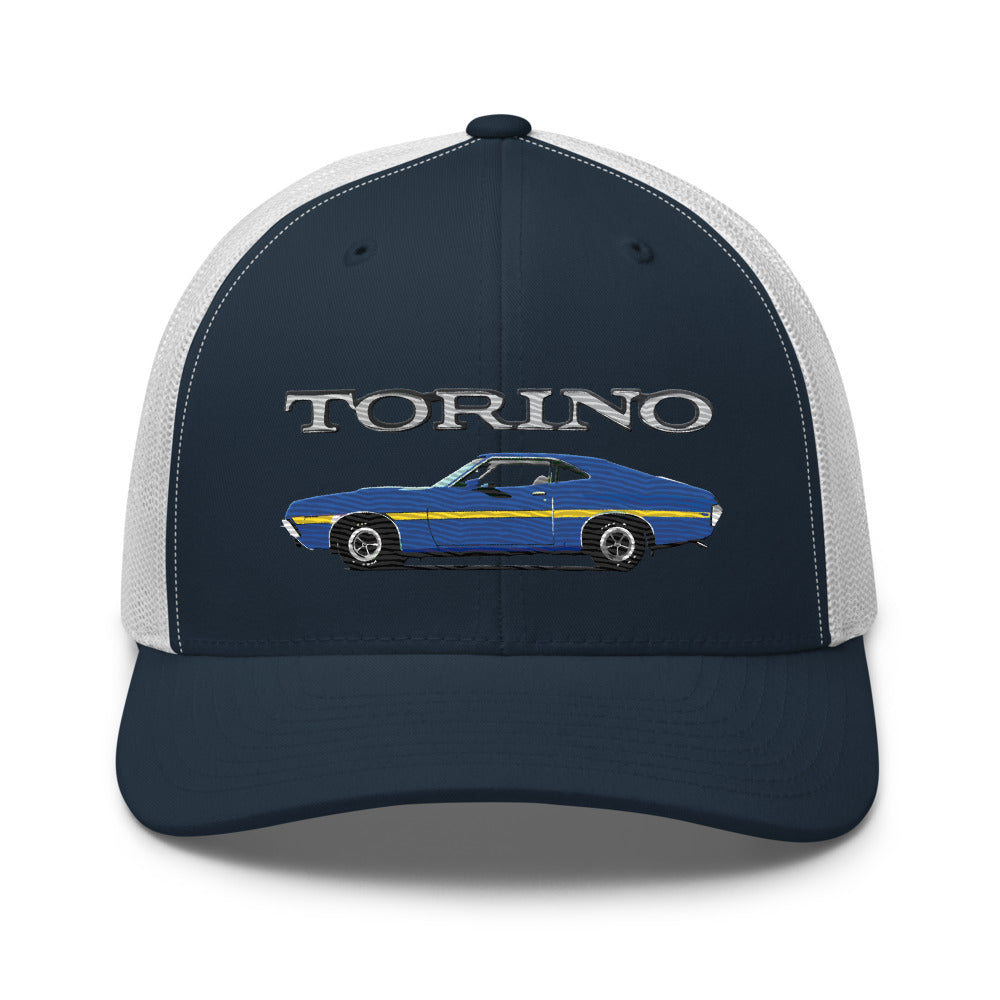 1972 Gran Torino Blue Muscle Car Owner Trucker Cap Snapback Hat