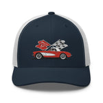 Red Corvette C1 Antique Classic Car owner gift Trucker Cap snapback hat