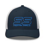 Chevy Monte Carlo SS Logo Blue Lines Classic Car Owners Trucker Cap snapback hat