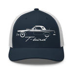 1957 Thunderbird hat for Classic car Enthusiasts T-bird Silhouette trucker Cap